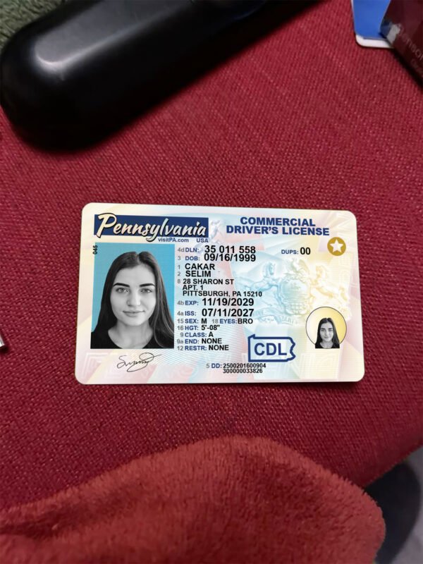 Pennsylvania Commercial Driver License PSD Template 2025 – Fully Editable & Instant Download