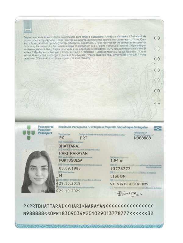 Portugal Passport PSD Template 2025 – Fully Editable, Instant Download