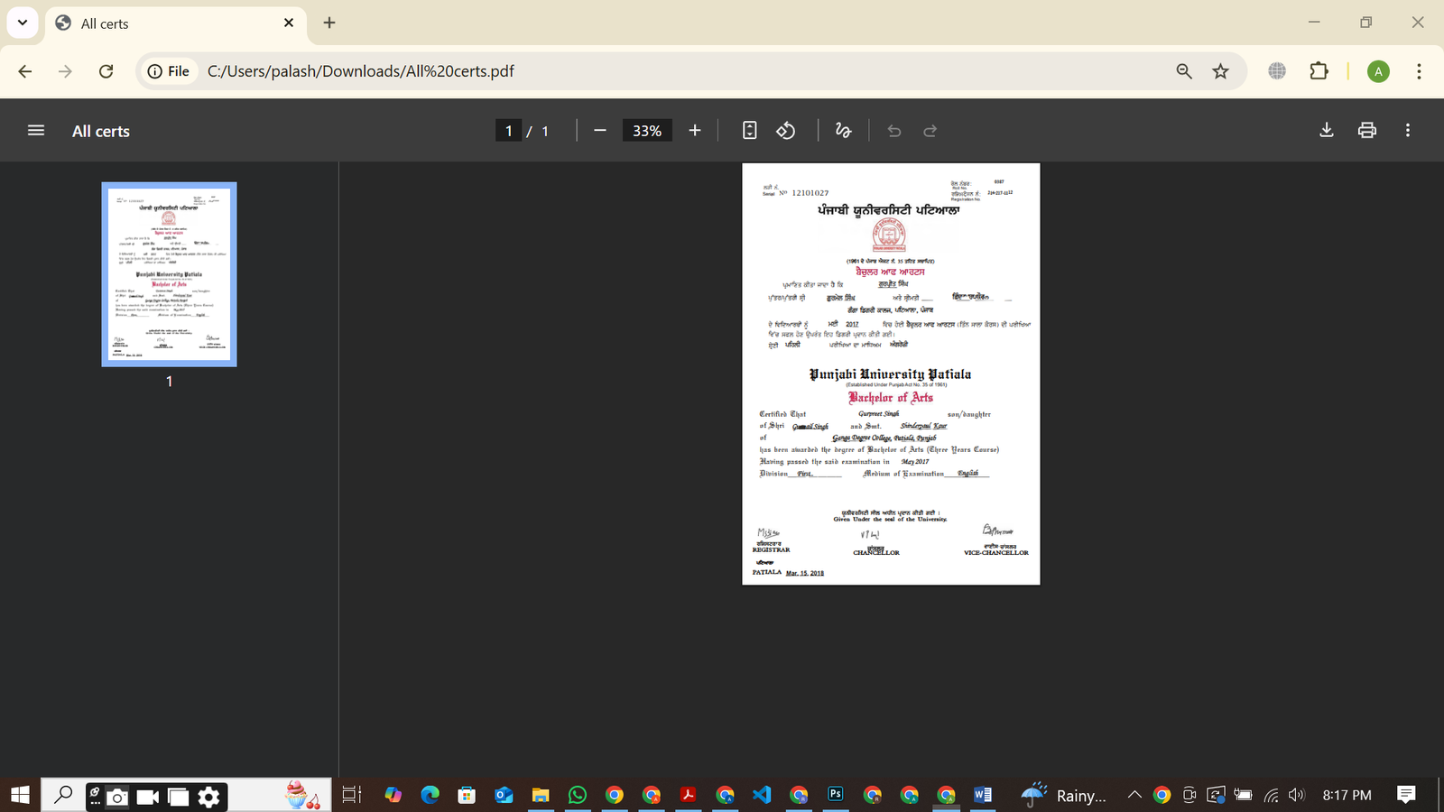 PDF to Word Conversion before Preview