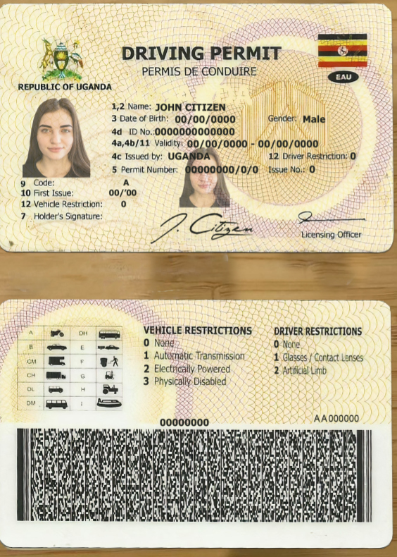 Uganda Driver’s License PSD Template 2025 – Fully Editable & Instant Download - Image 3