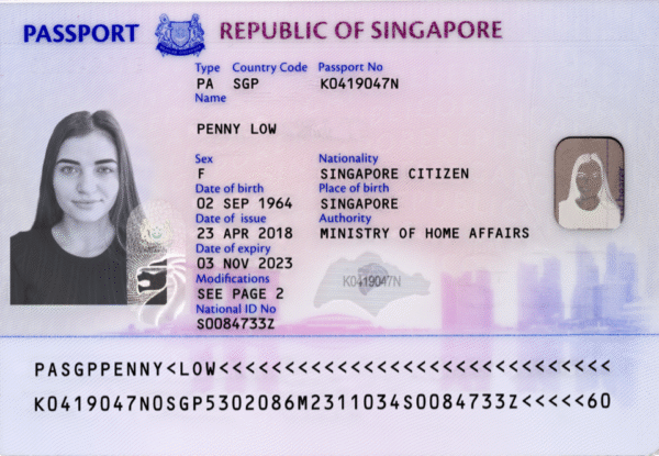 Singapore Passport PSD Template - Editable, High-Quality, Instant Download - Image 3