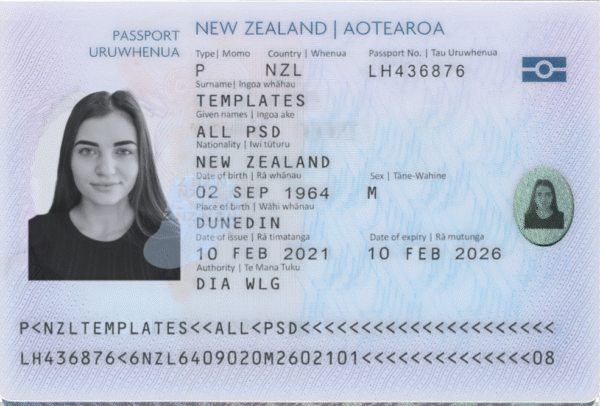New Zealand Passport PSD Template - Editable, High-Quality Design - Image 3