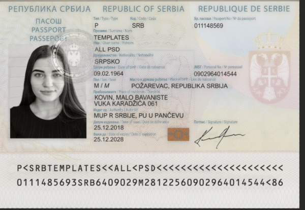 Serbia Passport PSD Template - Editable, High-Quality Design - Image 3