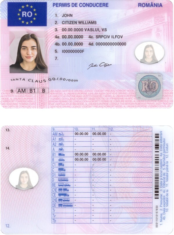 Romania Driving Licence V2 PSD Template - Editable, High-Quality Design - Image 5