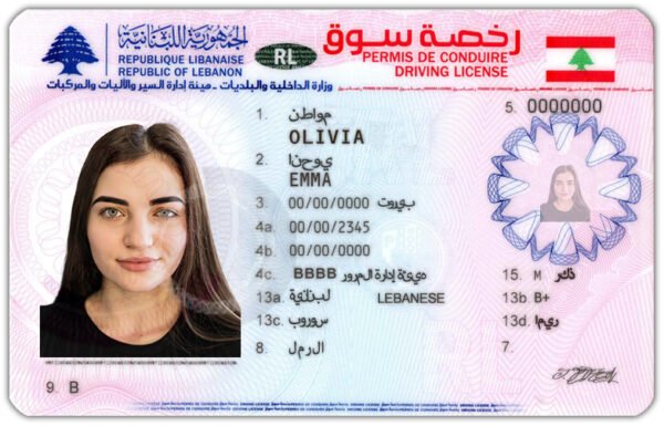 Lebanon Driver's License V2 PSD Template - Editable, High-Quality Design - Image 6