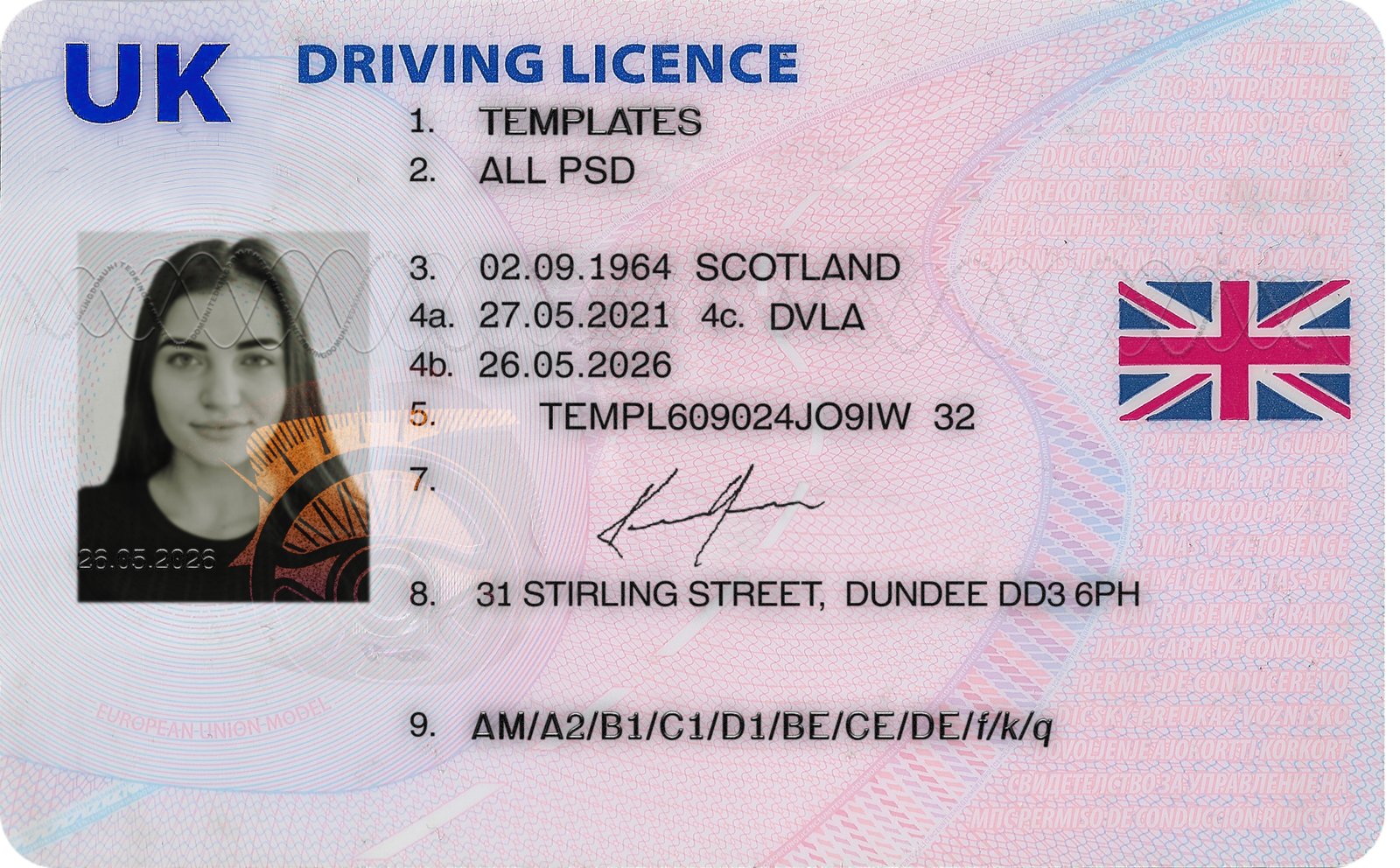 UK Driving License V1 PSD Template – Editable & Instant Download - Image 7
