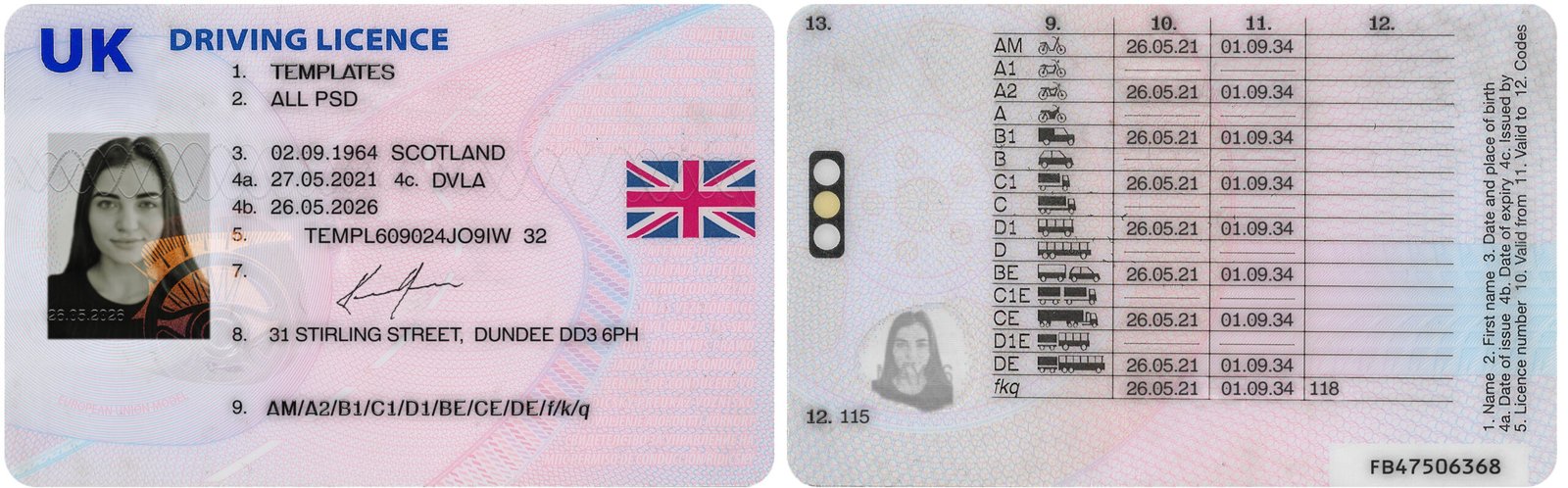 UK Driving License V1 PSD Template – Editable & Instant Download - Image 6