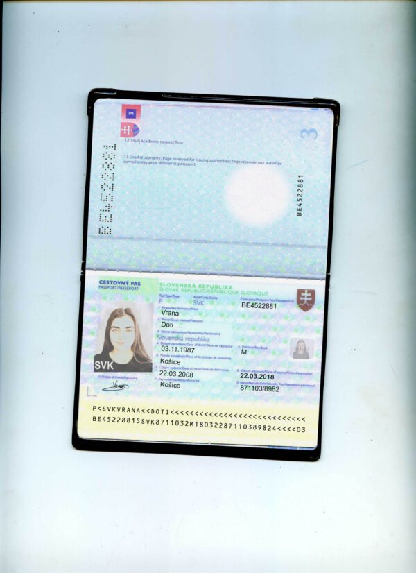 Slovakia V2 Passport PSD Template - Editable, High-Quality Design