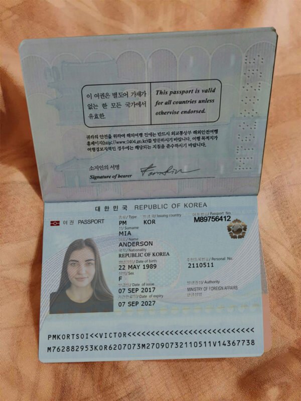 South Korea Passport PSD Template – Editable & Instant Download
