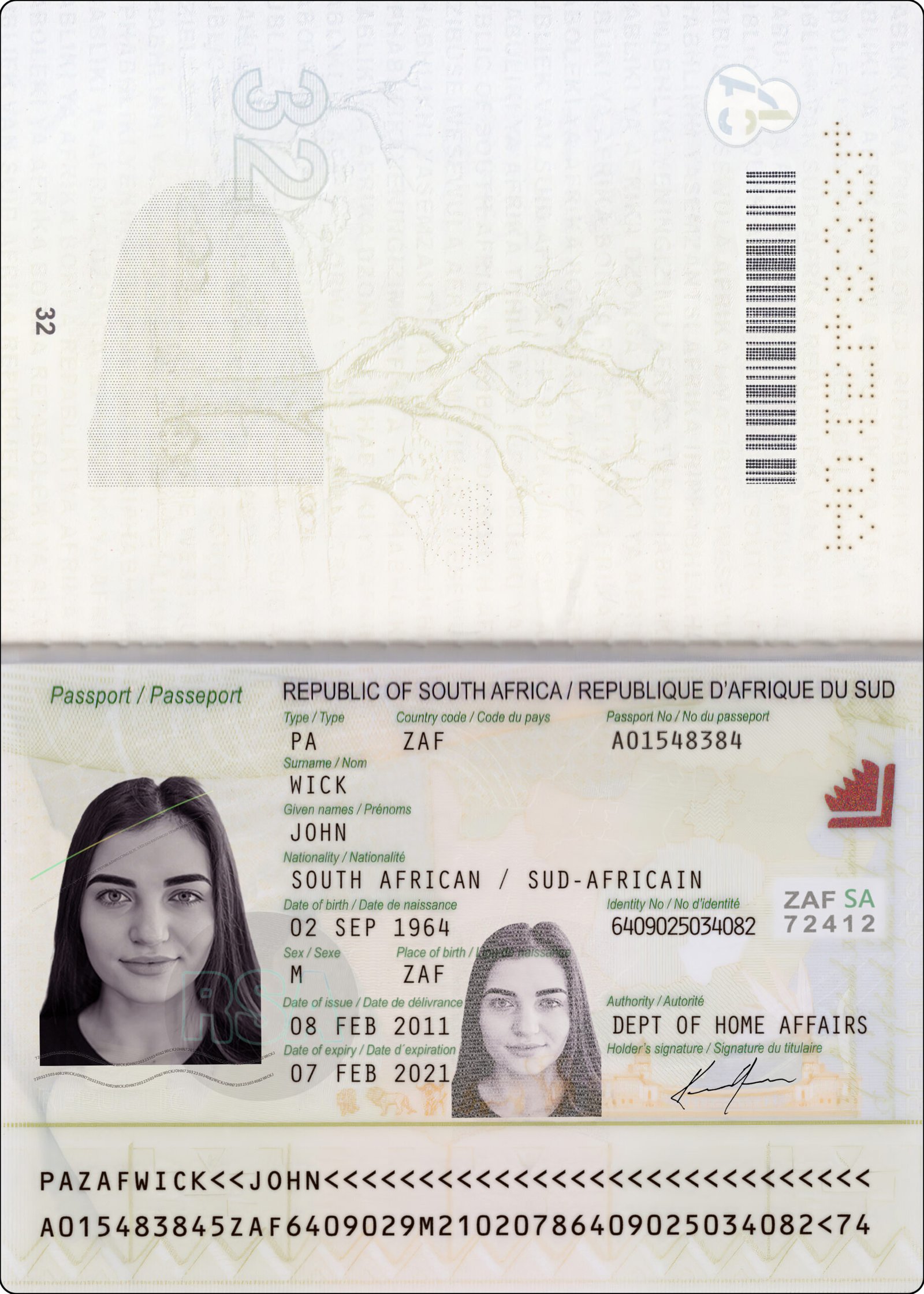South Africa Passport PSD Template – Fully Editable & Instant Download