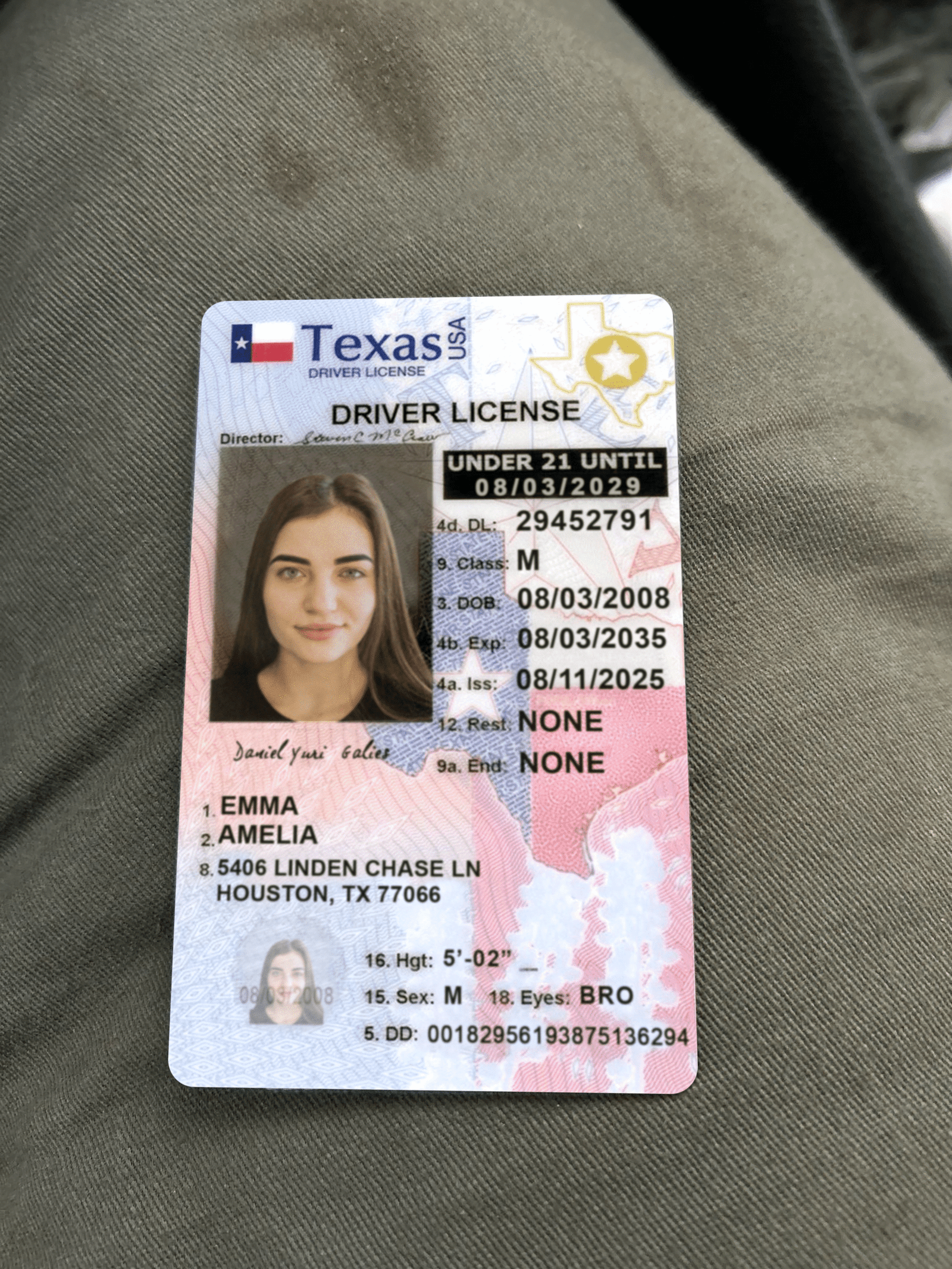 USA Texas Driving License Under 21 PSD Template – Editable & Instant Download