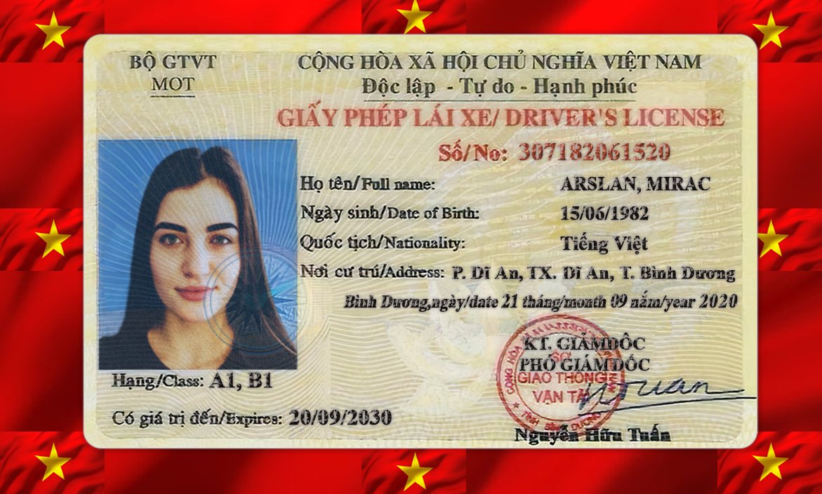 Vietnam Driving License PSD Template 2025 – Fully Editable & Instant Download