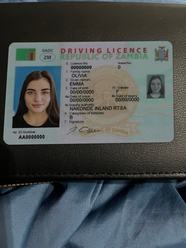 Zambia Driving Licence PSD Template – Editable & Instant Download