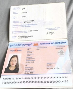 Cambodia Passport psd template - fully editable and instant download