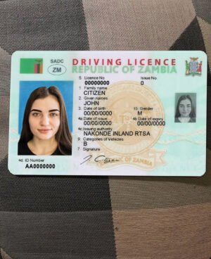 Zambia Driving Licence PSD Template