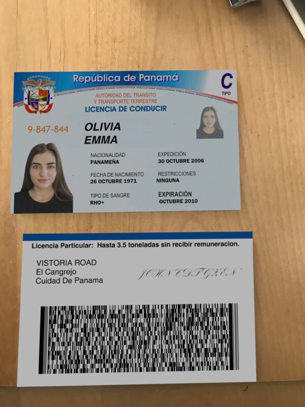 Panama Driver's License PSD Template - Editable, High-Quality Design