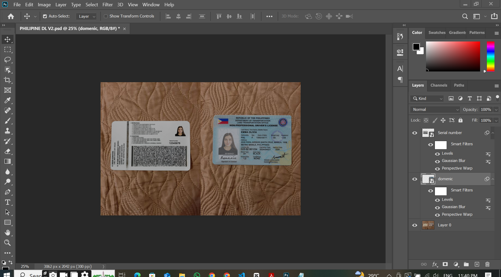 Philippines Driver's License V2 PSD Template Preview