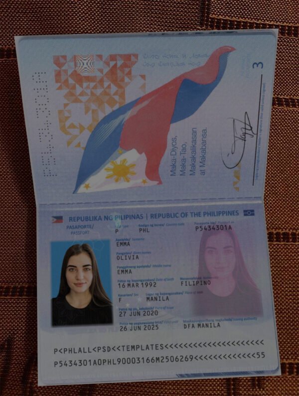 Philippines Passport PSD Template – Editable, High-Quality Design