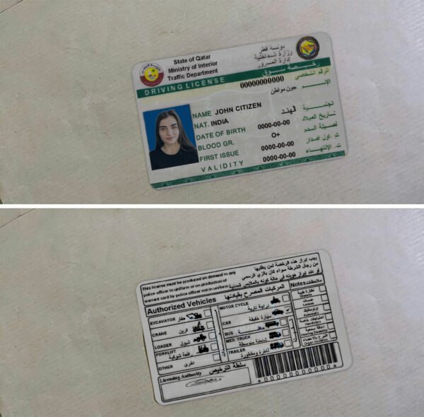 Qatar Driving License PSD Template - Editable, High-Quality Design