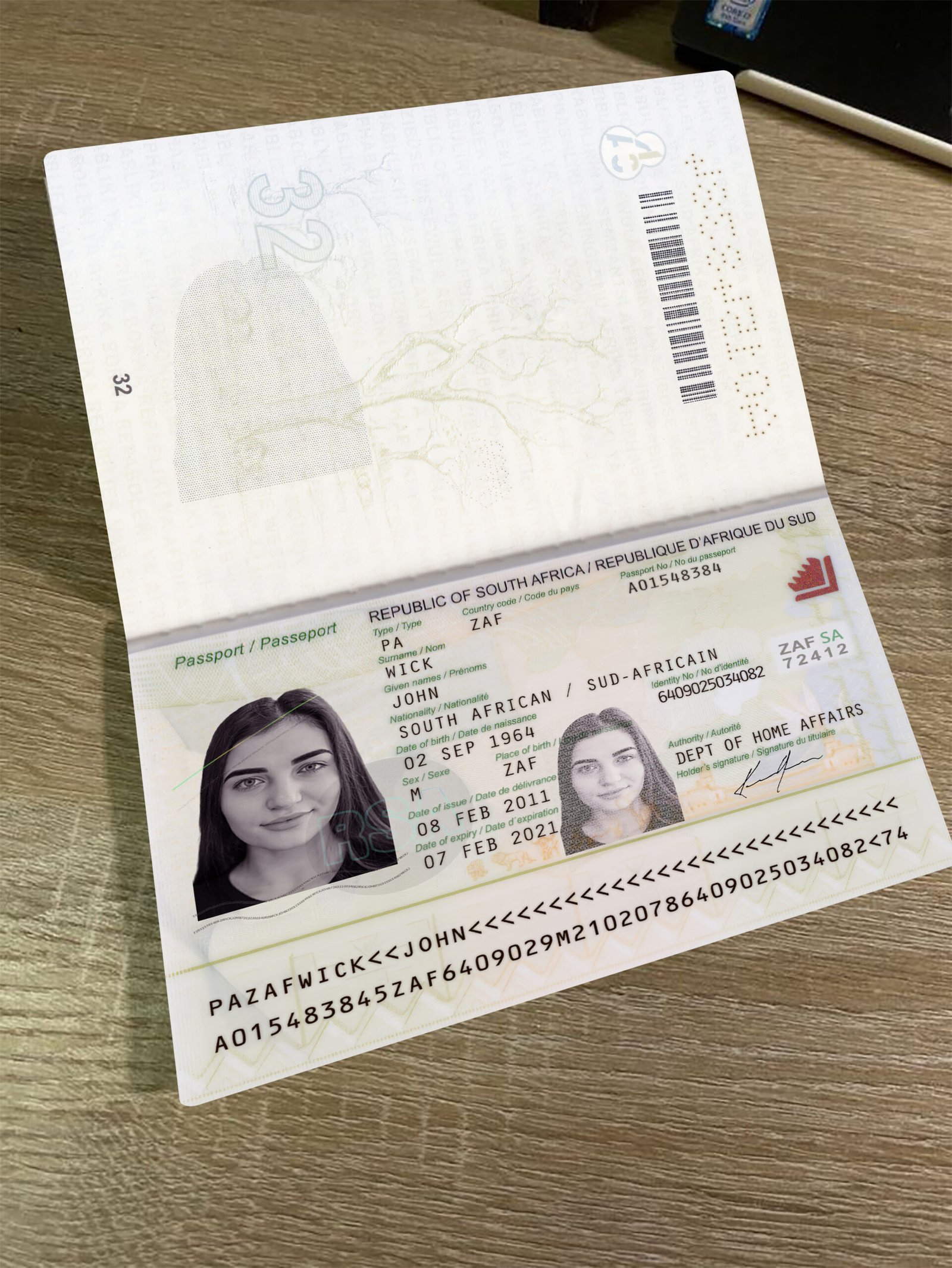 South Africa Passport PSD Template – Fully Editable & Instant Download - Image 3