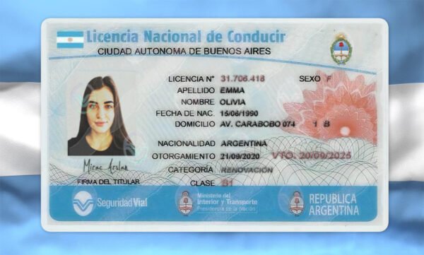Argentina (Buenos Aires) Driving Licence PSD Template - Editable, Multi-Purpose Design