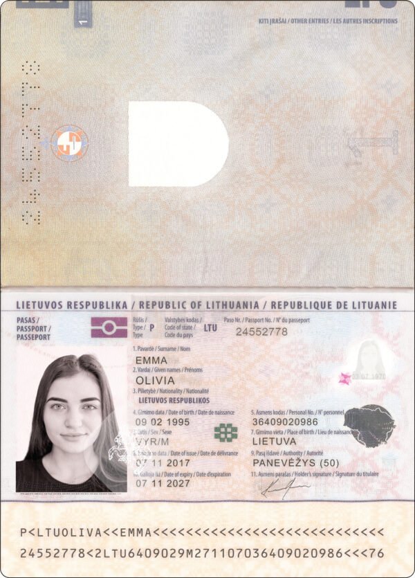 Lithuania Passport PSD Template - Editable, High-Quality Design - Image 6