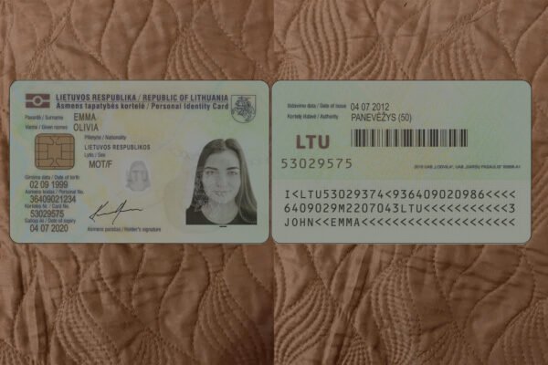 Lithuania ID Card PSD Template - Editable, High-Quality Design