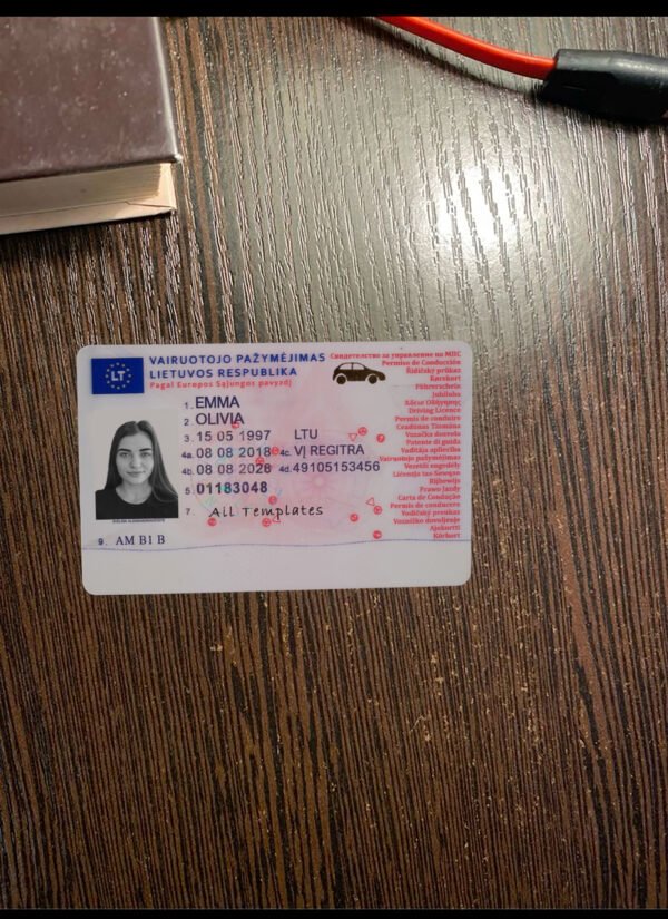 Lithuania Driver License PSD Template - Editable, High-Quality Design