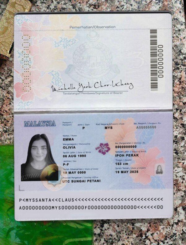 Malaysia Passport V2 PSD Template - Editable, High-Quality Design