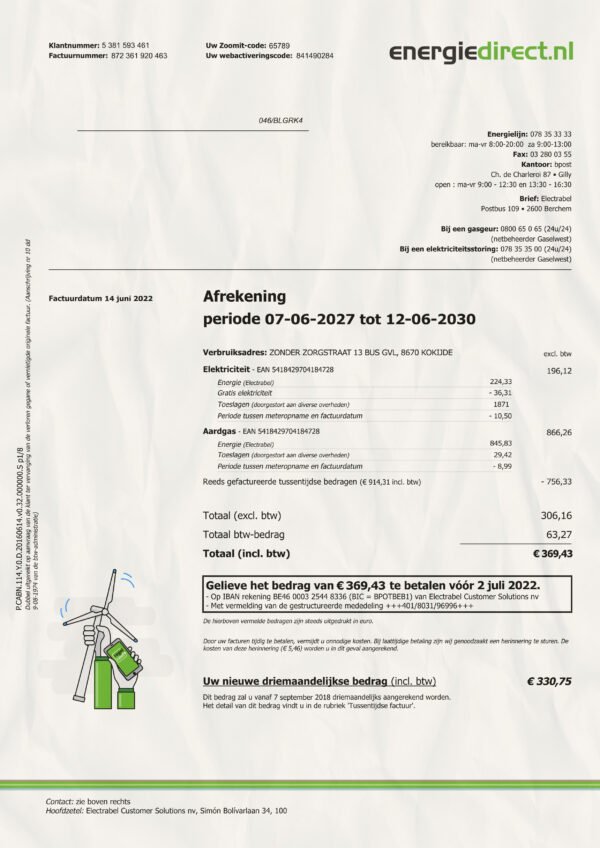 NL Utility Bill PSD Template - Editable, High-Quality Design
