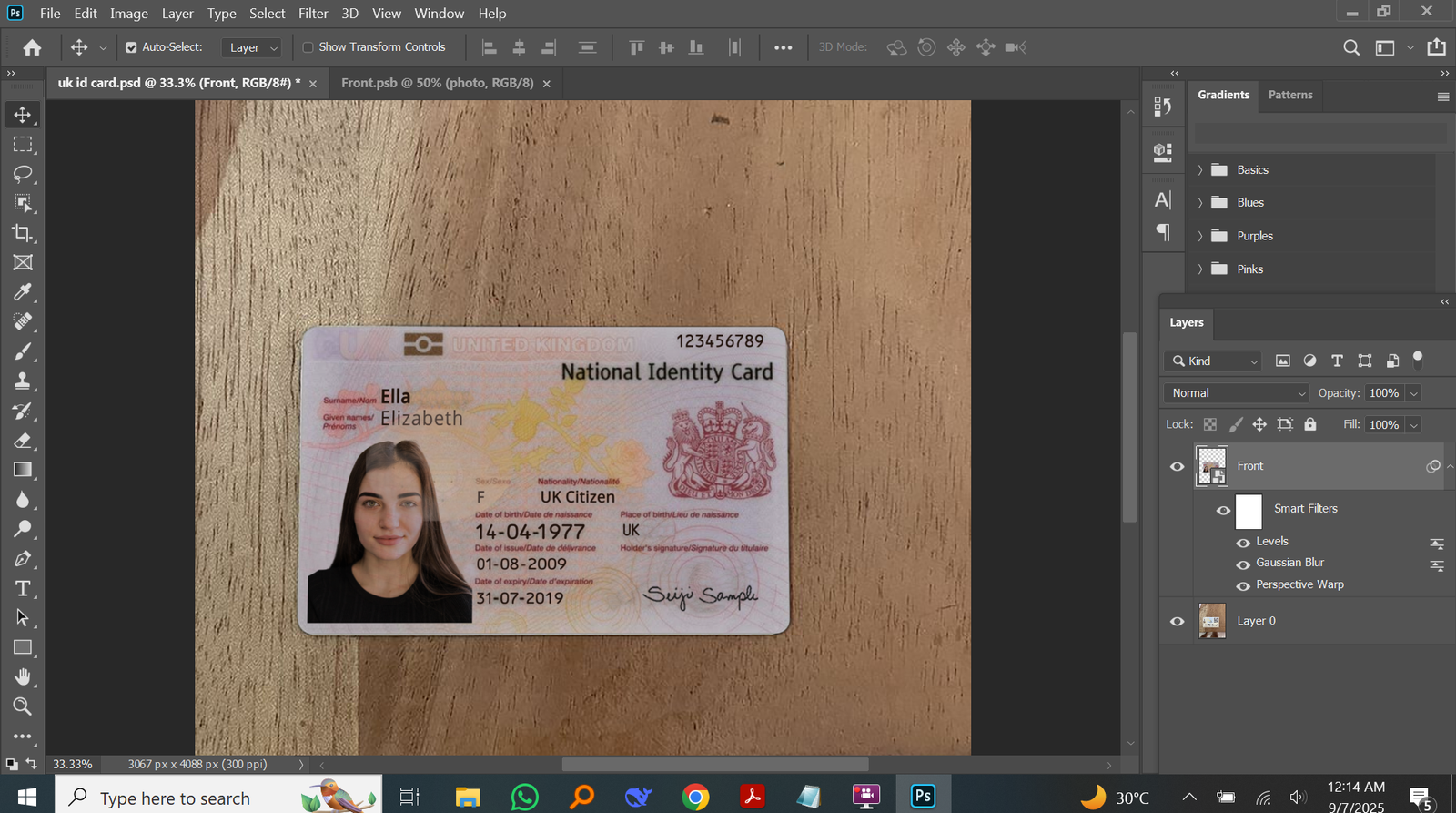 UK  ID Card PSD Template - Editable, High-Quality Design - Image 2