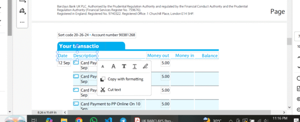 UK Barclays Bank Statement Editing Service - Professional PDF  Template - Image 5