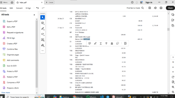 UK HSBC Bank Statement Editing Service - Professional PDF  Template - Image 3