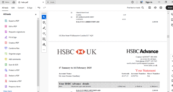 UK HSBC Bank Statement Editing Service - Professional PDF  Template - Image 4