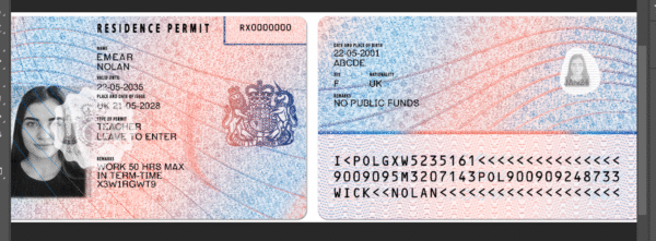 United Kingdom Residence Permit PSD Template - Editable, High-Quality Design - Image 2