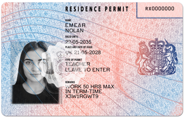 United Kingdom Residence Permit PSD Template - Editable, High-Quality Design - Image 3