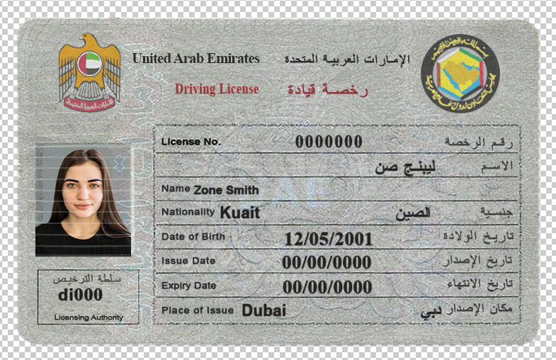 UAE Driver License PSD Template - Editable, High-Quality Design - Image 4