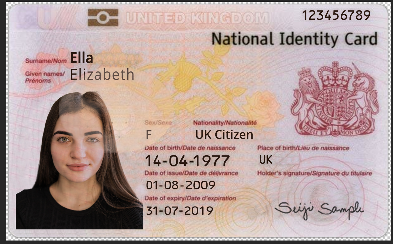 UK  ID Card PSD Template - Editable, High-Quality Design - Image 4