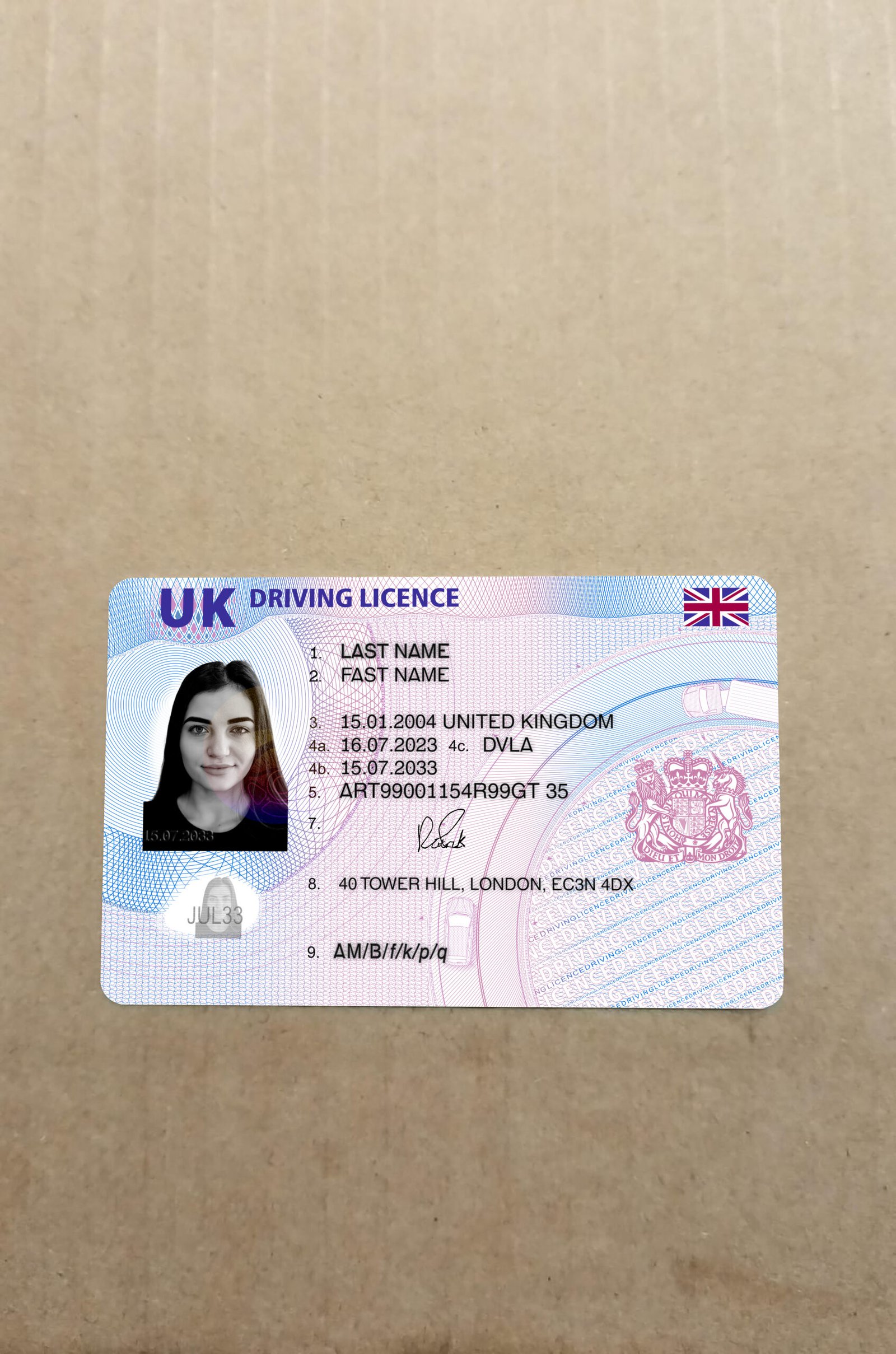 UK Driving Licence V2 PSD Template - Editable, High-Quality Desi
