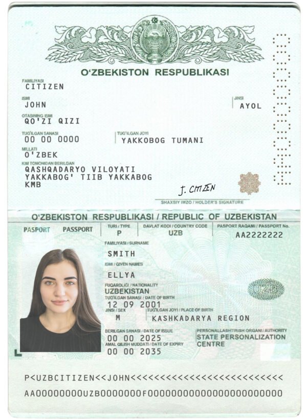 Uzbekistan Passport PSD Template - Editable, High-Quality Design - Image 3