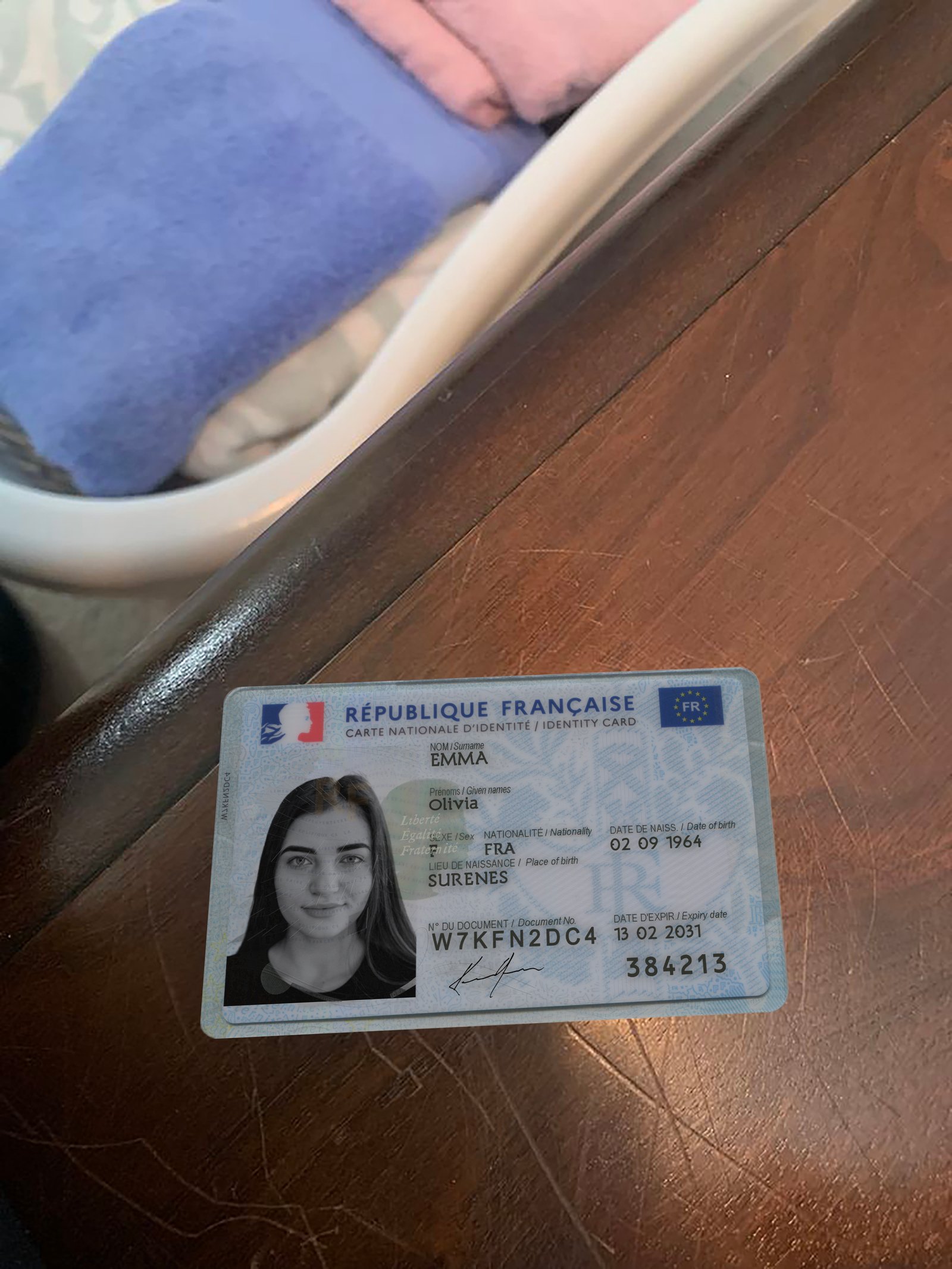 France ID Card PSD Template - Editable, High-Quality Design