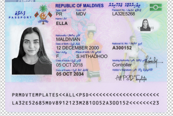 Maldives Passport PSD Template - Editable, High-Quality Design - Image 5