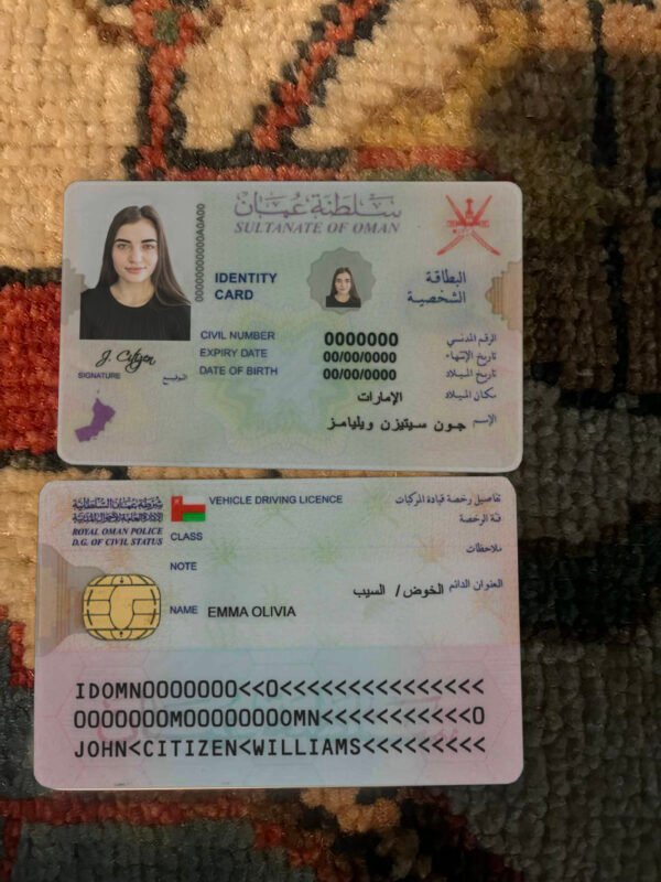 Oman ID Card PSD Template - Editable, High-Quality Design
