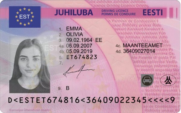 Estonia Driving Licence PSD Template - Editable, Multi-Purpose Design - Image 5