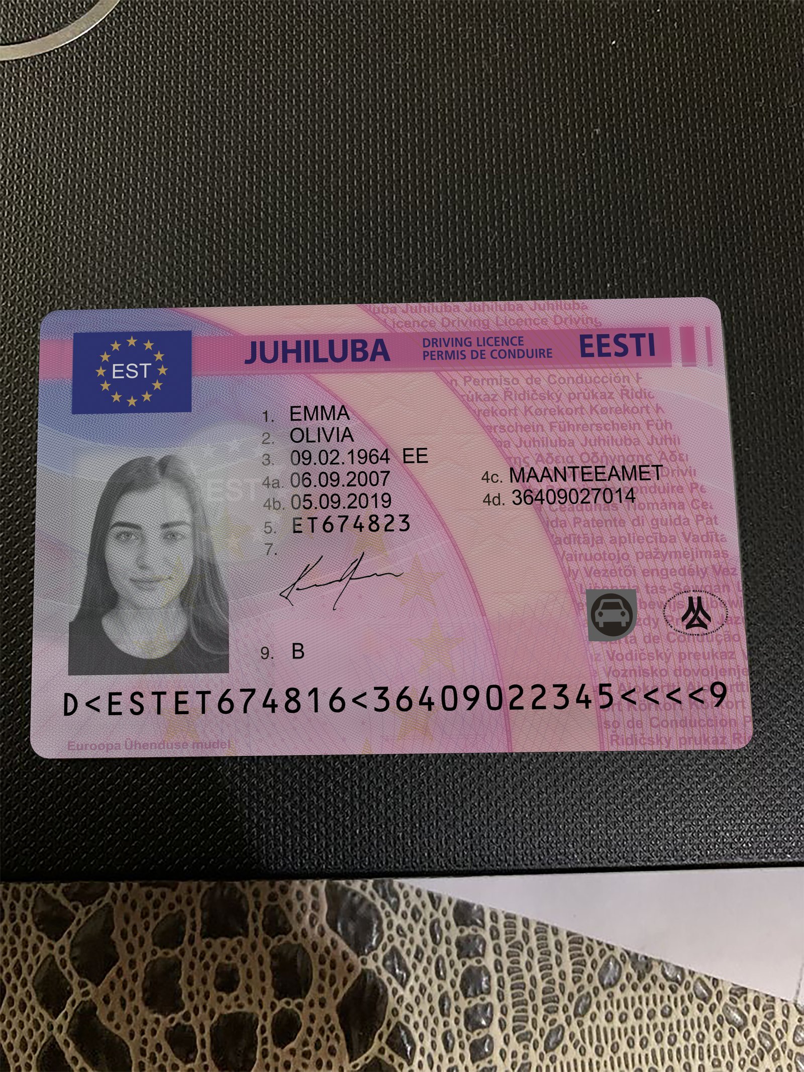 Estonia Driving Licence PSD Template - Editable, Multi-Purpose Design