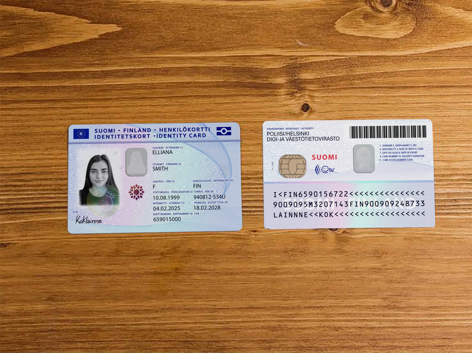 Finland ID Card PSD Template (Version 2) – Fully Editable & Instant Download