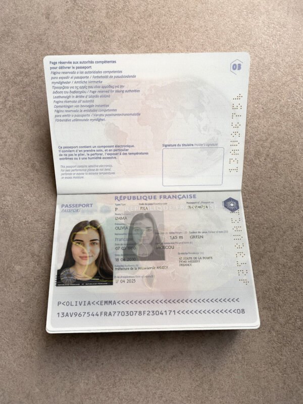 France Passport PSD Template 1200 DPI - Ultra High Resolution, Editable Design