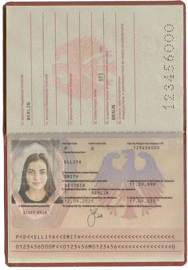 Germany Passport V1 PSD Template (Version 1) – Fully Editable & Instant Download - Image 2