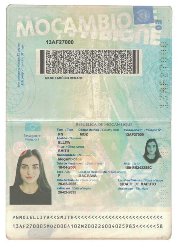 Mozambique Passport PSD Template (Version 2) – Fully Editable & Instant Download - Image 2