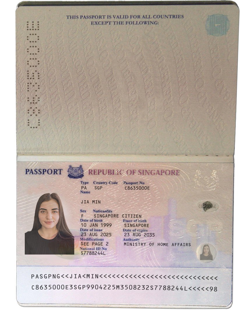 Singapore Passport PSD Template (2006-2017) – Fully Editable & Instant Download - Image 2